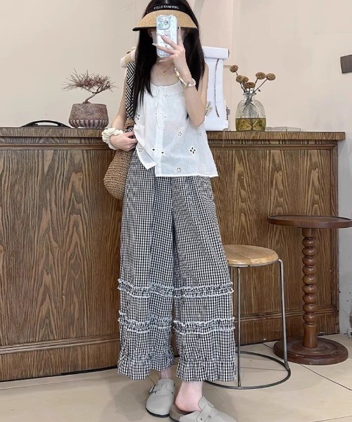 パンツ 2色展開 裾フリルレース パンツ レディース : ZOZOTOWN Yahoo