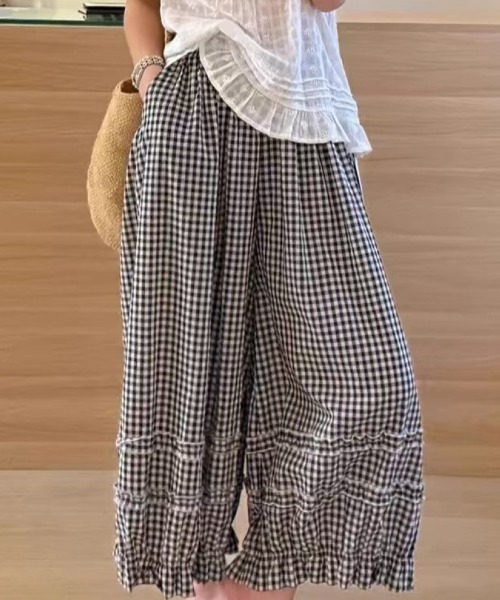 パンツ 2色展開 裾フリルレース パンツ レディース : ZOZOTOWN Yahoo