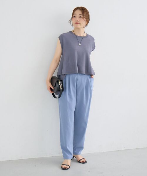 le.coeur blanc（ルクールブラン） パンツ ウォッシャブル麻混