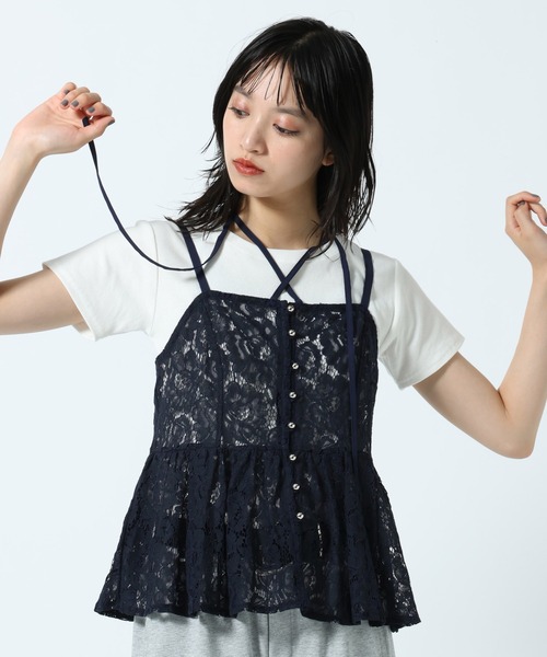 PAGEBOY（ページボーイ） レースレイヤードビスチェ「紐アレンジ可能