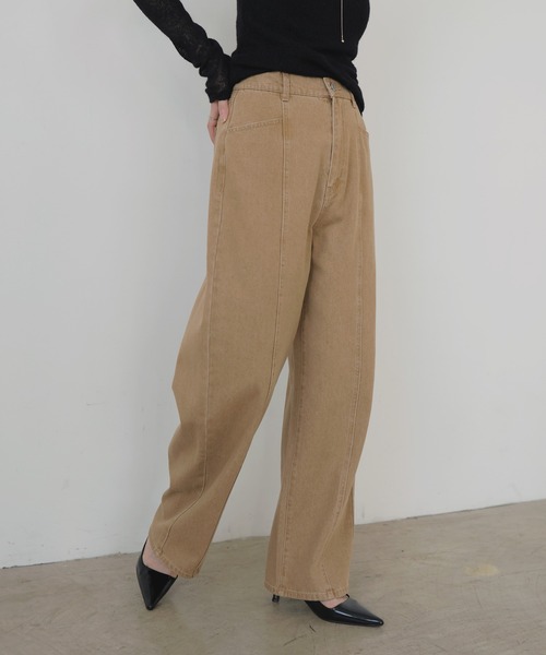 「LIAN」 デニムパンツ MEDIUM グレー レディース_画像3