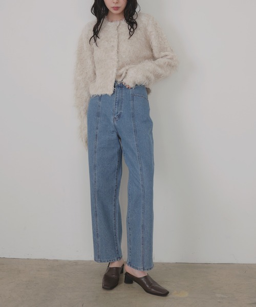 「LIAN」 デニムパンツ MEDIUM グレー レディース_画像8