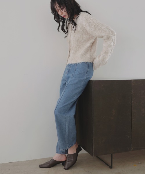 「LIAN」 デニムパンツ MEDIUM グレー レディース_画像9