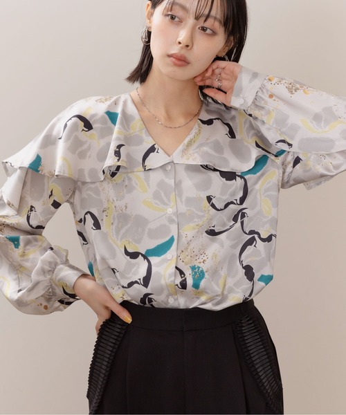 「Eimee Law」 長袖ブラウス 38 ライトグレー レディース_画像5