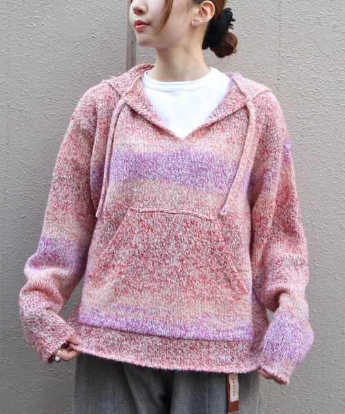 MEYAME ニット MEYAME（メヤメ） ニット セーター ウールメキシカンニットパーカ WOOL