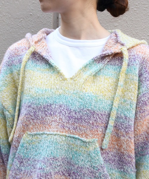MEYAME（メヤメ） ニット セーター ウールメキシカンニットパーカ WOOL