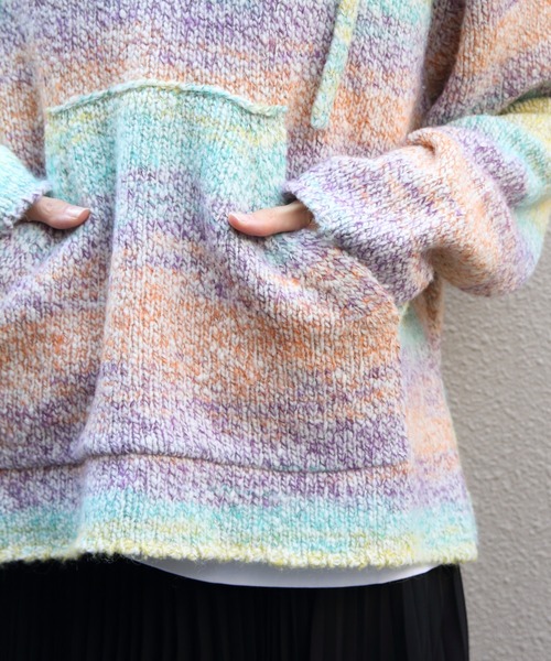 MEYAME（メヤメ） ニット セーター ウールメキシカンニットパーカ WOOL