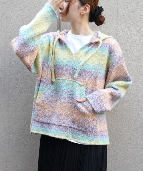 MEYAME（メヤメ） ニット セーター ウールメキシカンニットパーカ WOOL