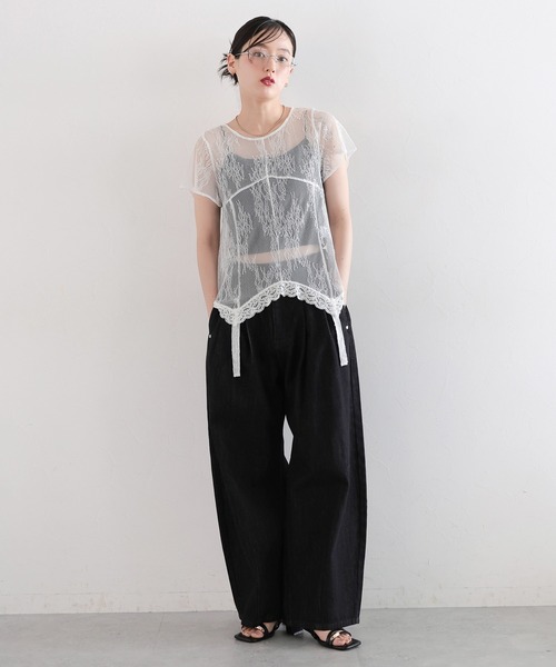 RAGEBLUE（レイジブルー） tシャツ 半袖 ガーターレースT レディース