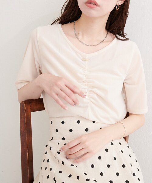 natural couture 「natural couture」 半袖カットソー FREE ボルドー
