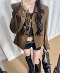 カバーオール 「秋冬新作」アンティーク風ボタン...の詳細画像4