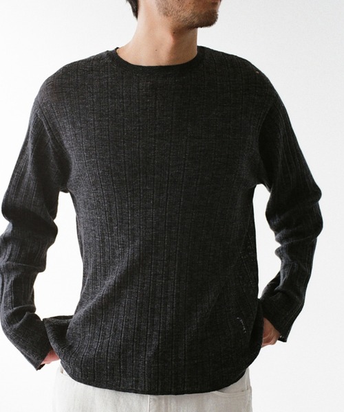 LIDNM ブラック セーター S LIDnM（リドム） セーター ニット Alpaca Uneven Rib Knit メンズ