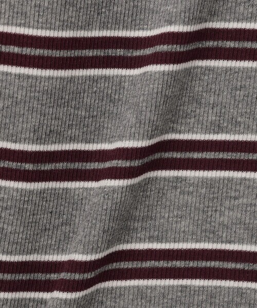 GANNI（ガニー） tシャツ Soft Cotton Rib Long Sleeve Double Stripe