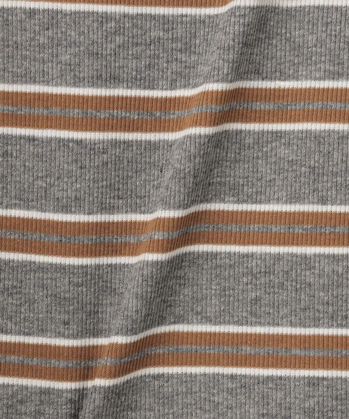 GANNI（ガニー） tシャツ Soft Cotton Rib Long Sleeve Double Stripe