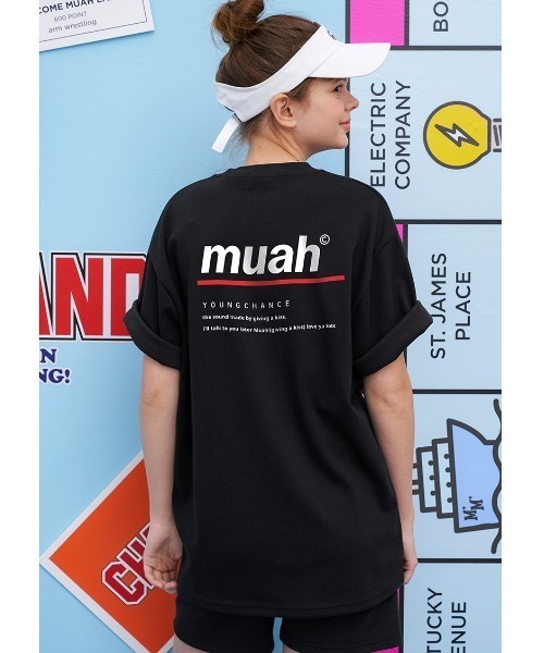 tシャツ 「muah muah/ムーアムーア」RED LINE MUAH T-SHIRT