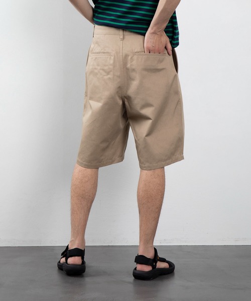 グレー　ワイドショーツ 2tuck wide Half pants / 2タックワイドハーフパンツ グルカ