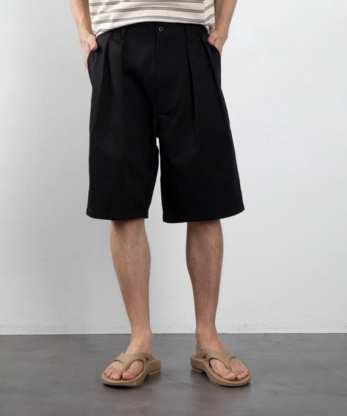 グレー　ワイドショーツ FREAK'S STORE マルチサイズ パンツ ワイドタックグルカショーツ