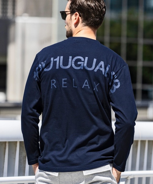 【1PIU1UGUALE3 RELAX】バック ロゴ プリント Tシャツ 1PIU1UGUALE3 RELAX tシャツ 「WEB・直営店限定」1PIU1UGUALE3
