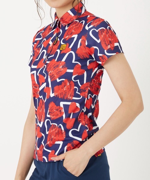 美品　LOUD MOUTH ラウドマウス　ヒマワリ総柄　ポロシャツ 美品 LOUD MOUTH ラウドマウス ヒマワリ総柄 ポロシャツ - メルカリ