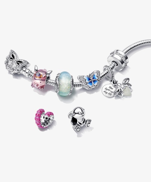 PANDORA チャーム マルチカラー ムラノ ガラス ＆ フェザー