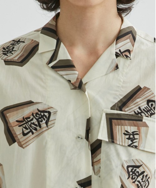 ヨシオクボ シャツ yoshiokubo GROUNDFLOOR/ヨシオクボ】シャツ FRINGE LEAF S/S
