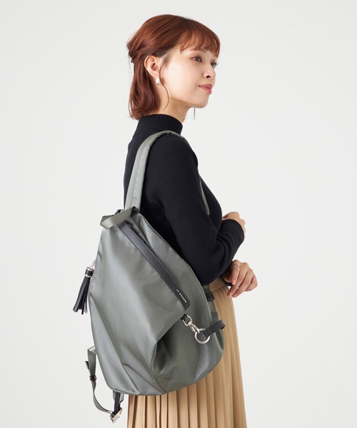 【美品】 LA BAGAGERIE ラバガジェリー リュック レザー グレー ラ バガジェリー LA BAGAGERIE 【復刻リニューアル】口折れ