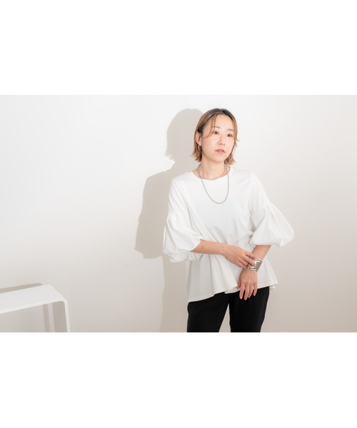 LHELBIE（レルビエ） tシャツ Tシャツ バルーンスリーブカットトップス 