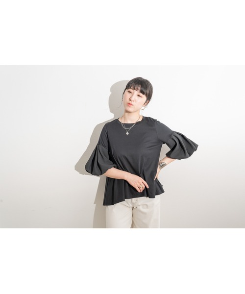 LHELBIE（レルビエ） tシャツ Tシャツ バルーンスリーブカットトップス 