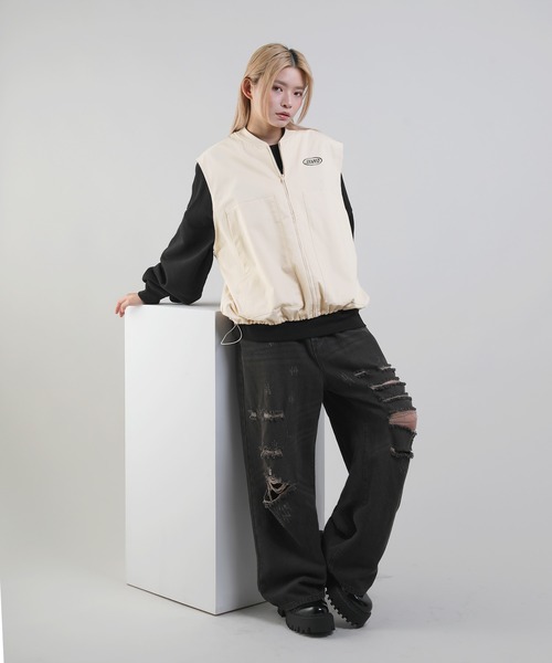 ベスト ジレ 「UNISEX」ロゴニットベスト レディース メンズ ベスト ジレ アーガイル メンズニットベスト メンズ : ZOZOTOWN
