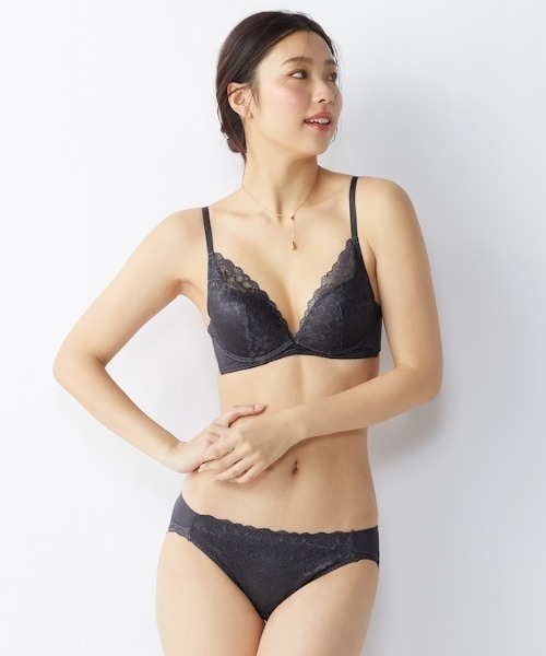 AMOSTYLE ブラジャー ショーツセット 夢みるブラ ノンワイヤー