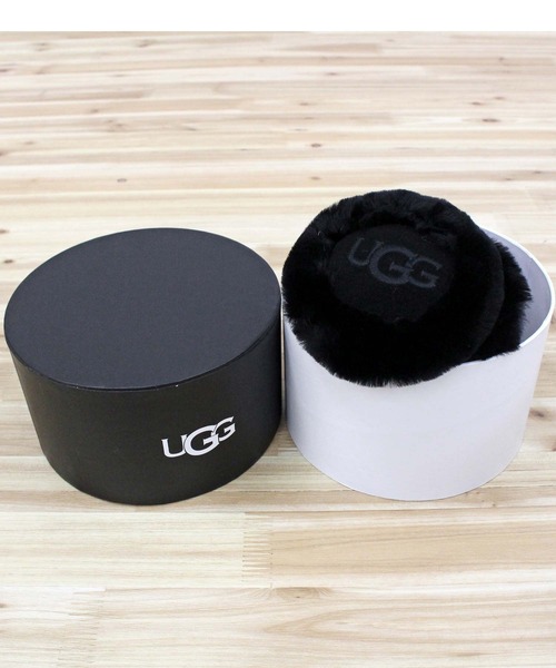 シープスキン UGG 刺繍ロゴイヤーマフ UGG Australia イヤーマフ シープスキン 刺繍ロゴイヤーマフ W