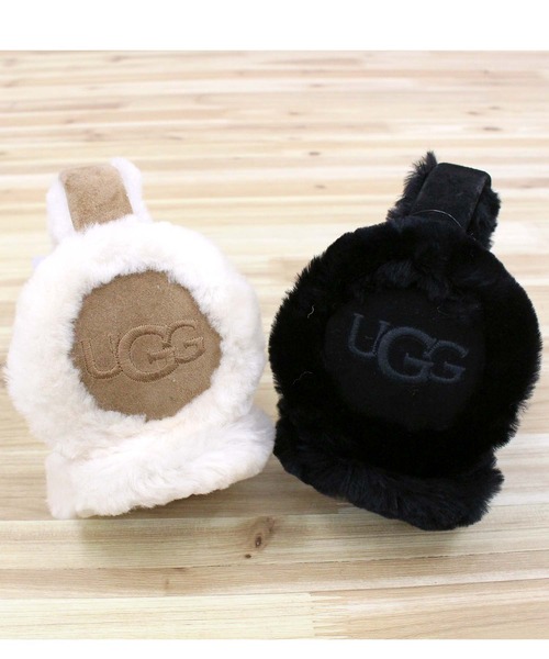シープスキン UGG 刺繍ロゴイヤーマフ UGG Australia イヤーマフ シープスキン 刺繍ロゴイヤーマフ W