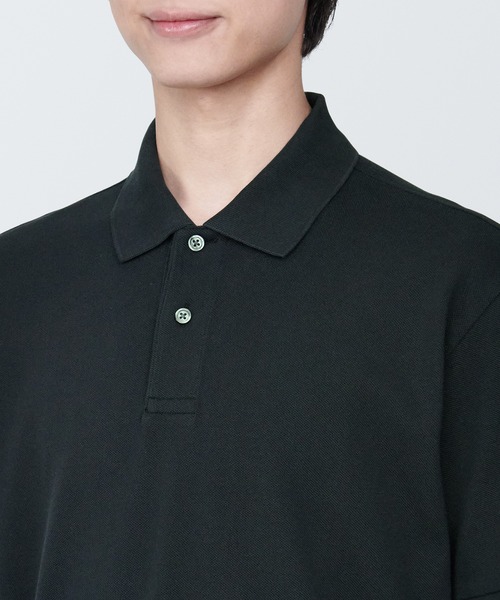 無印良品（MUJI） ポロシャツ 紳士 洗いざらし鹿の子編み半袖