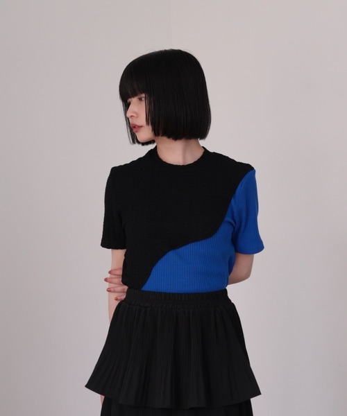 Uenui tシャツ 「ZOZO限定」バイカラー ハーフスリーブ トップス