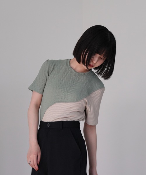 Uenui tシャツ 「ZOZO限定」バイカラー ハーフスリーブ トップス