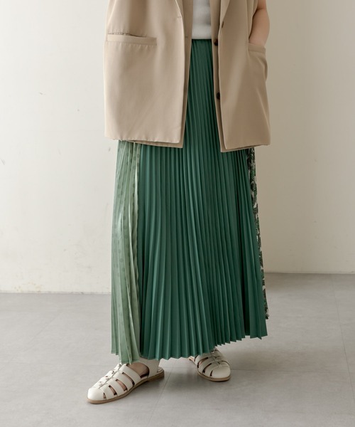 スカート 切り替え柄プリーツスカート「SUM1 STYLE」 レディース  