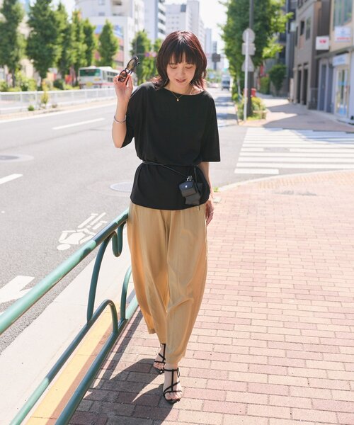 tシャツ 「A・MONN」「吸水速乾/接触冷感」オープンネックTee レディースの画像