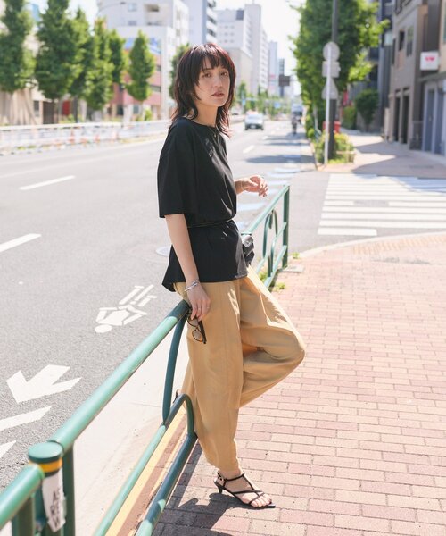 tシャツ 「A・MONN」「吸水速乾/接触冷感」オープンネックTee レディースの画像