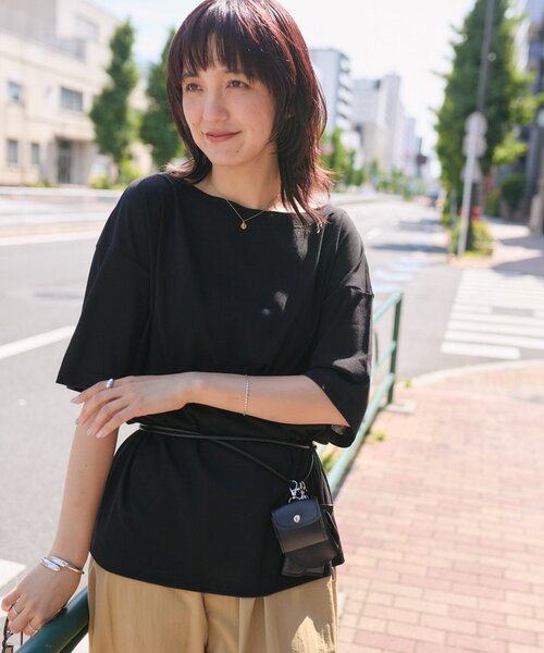 tシャツ 「A・MONN」「吸水速乾/接触冷感」オープンネックTee レディースの画像