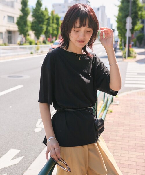 tシャツ 「A・MONN」「吸水速乾/接触冷感」オープンネックTee レディースの画像