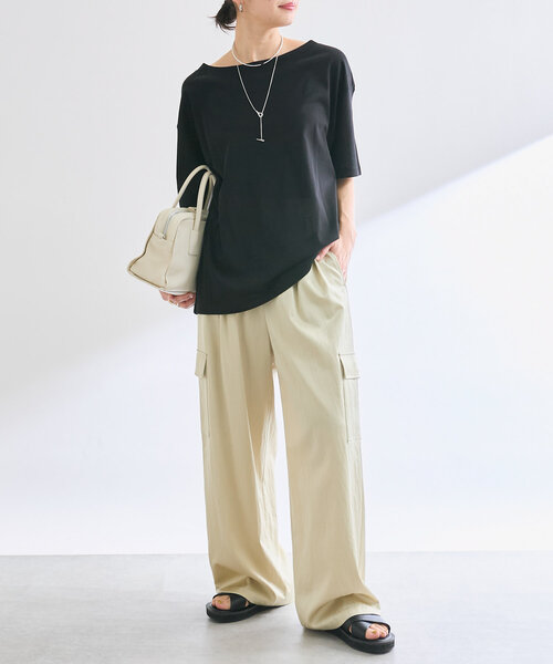 tシャツ 「A・MONN」「吸水速乾/接触冷感」オープンネックTee レディースの画像