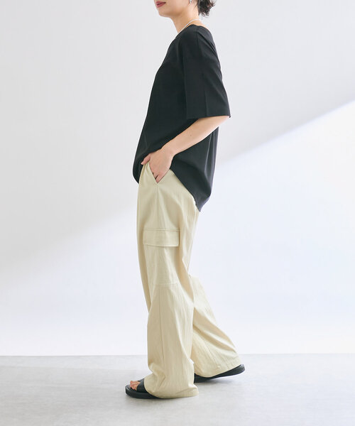 tシャツ 「A・MONN」「吸水速乾/接触冷感」オープンネックTee レディースの画像