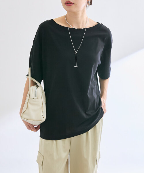 tシャツ 「A・MONN」「吸水速乾/接触冷感」オープンネックTee レディースの画像