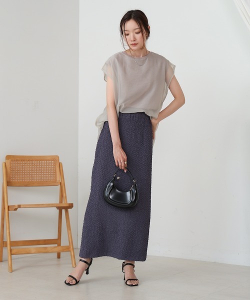 スカート 「S・Mサイズ展開あり」シャーリングカットＩラインスカート | BAB | 05