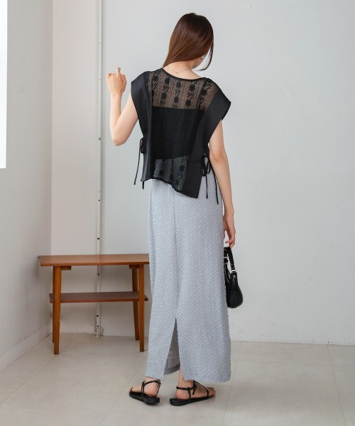 スカート 「S・Mサイズ展開あり」シャーリングカットＩラインスカート | BAB | 18