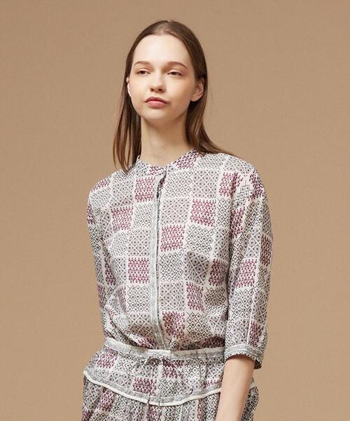 ブラウス シャツ 「LOURMARIN/ルールマラン」コットンフラワーブラウス レディース