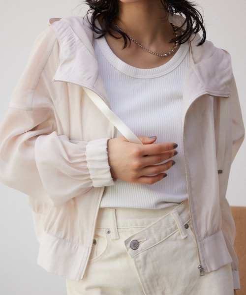 シアーフーディブルゾン AZUL BY MOUSSY ブルゾン アウター シアーフーディーブルゾン