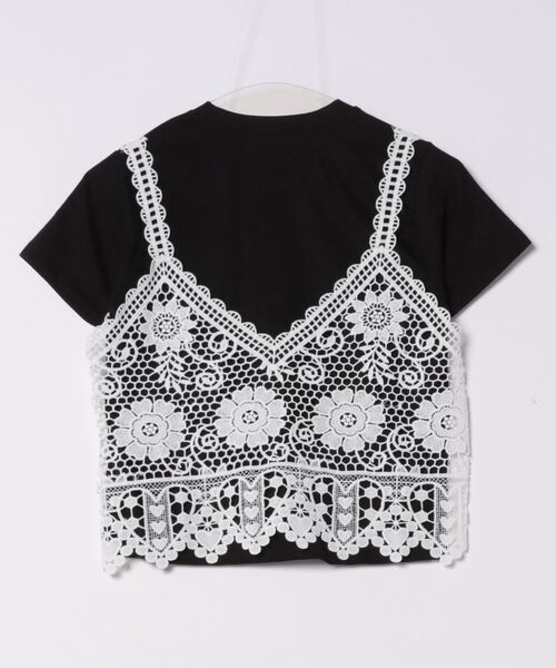 半袖 レディース ランジェリー Tシャツ 重ね着用 人気商品 Karlas tシャツ レイヤード 重ね着 半袖 Tシャツ レース ベスト