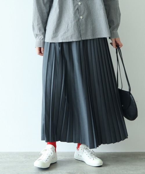 スカート T/R ロングプリーツスカート_15
