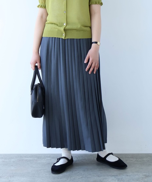 スカート T/R ロングプリーツスカート_5